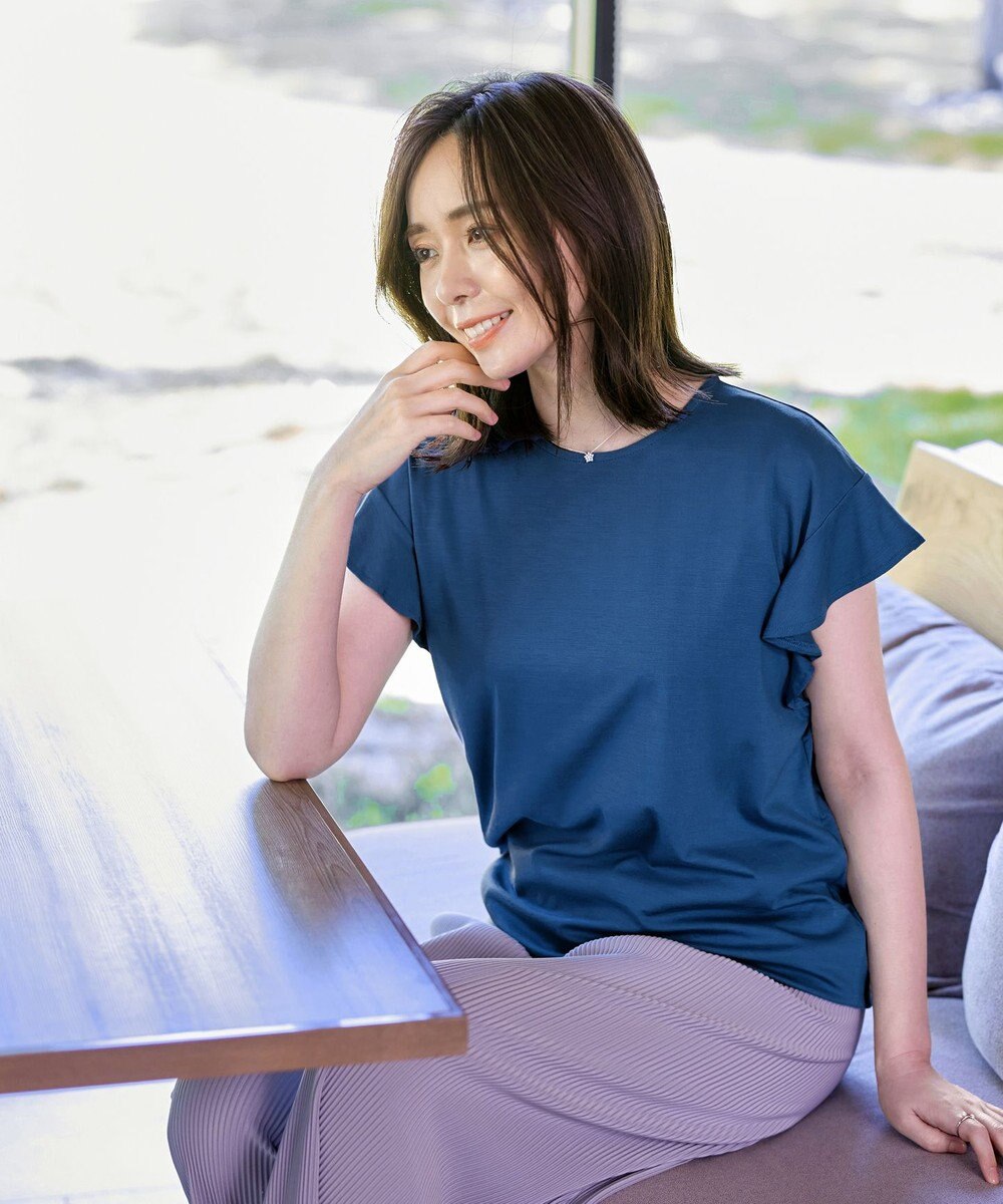 Tiaclasse 【洗える】フリル袖ポンチプルオーバー 