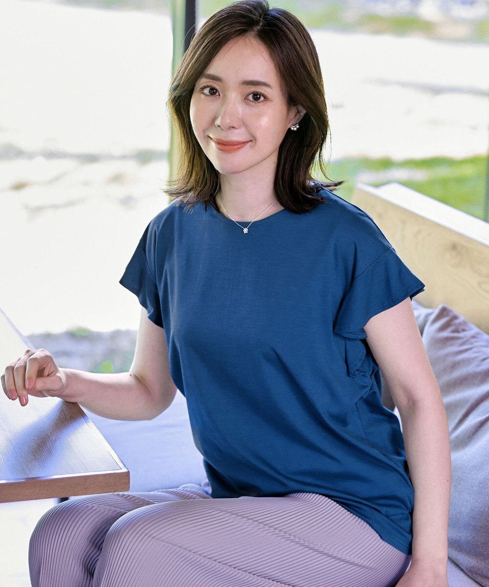 Tiaclasse 【洗える】フリル袖ポンチプルオーバー 