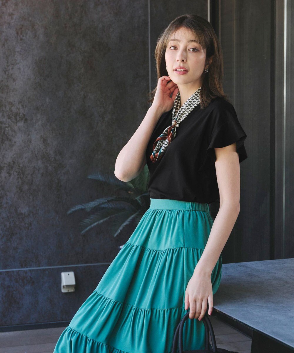 Tiaclasse 【洗える】フリル袖ポンチプルオーバー 