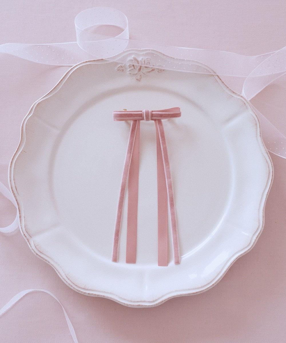 Maison de FLEUR ピンクマニアレイヤードリボンバレッタ 