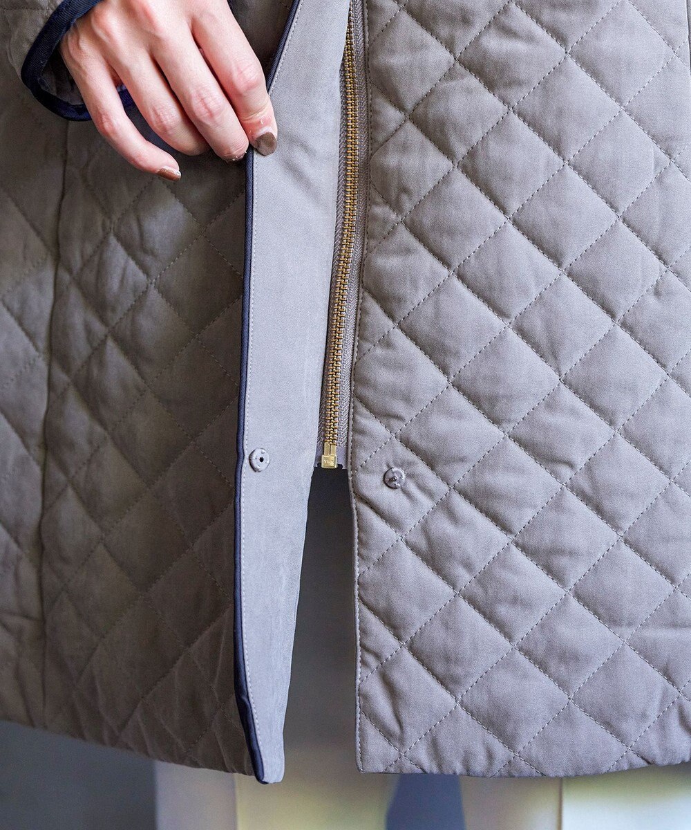 Tiaclasse ピーチスキン2wayキルティングロングコート 