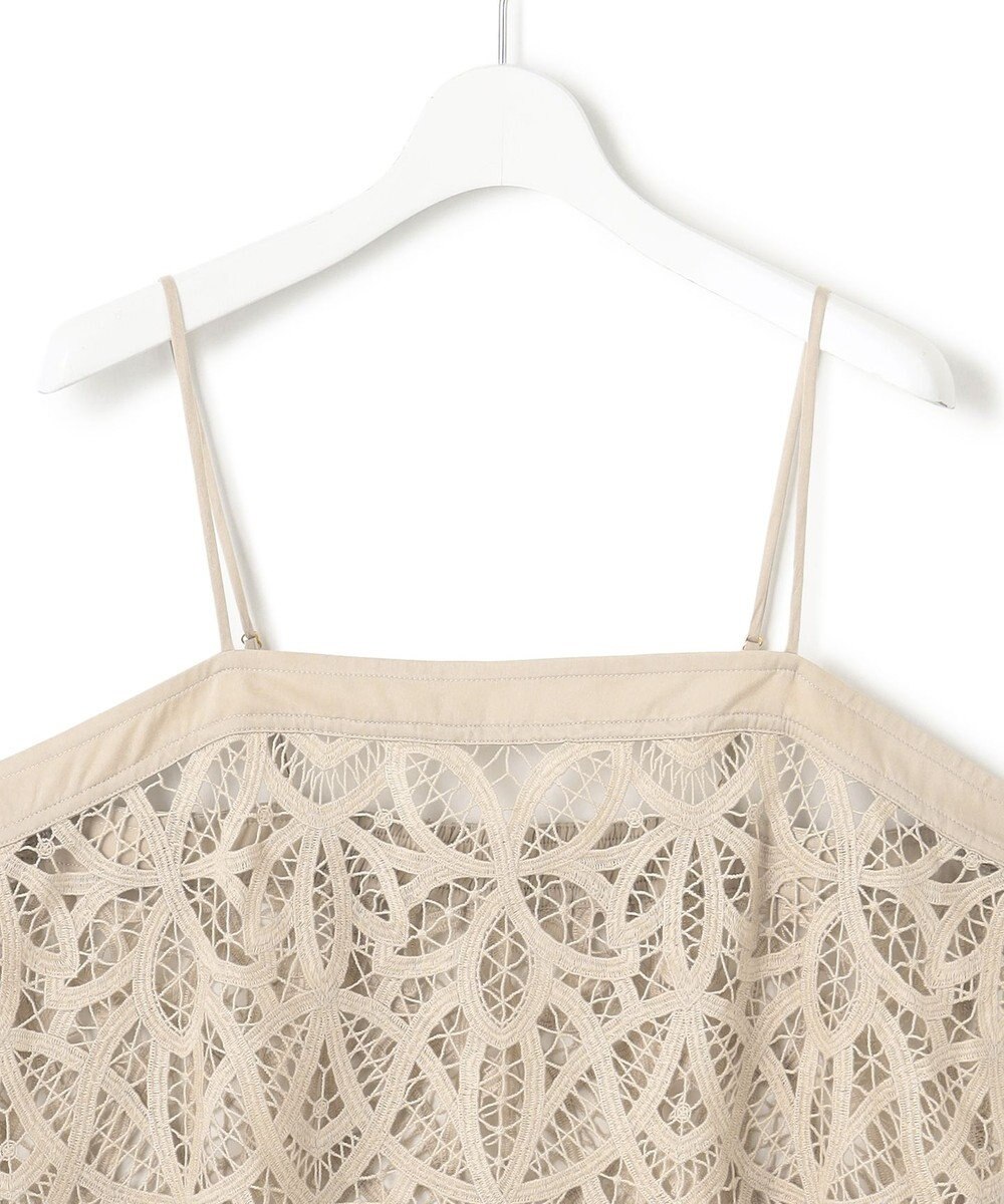 23区 S 【好評につき新色追加/汗じみ防止】エンブロイダリージャージー レースキャミソール付き カットソー 