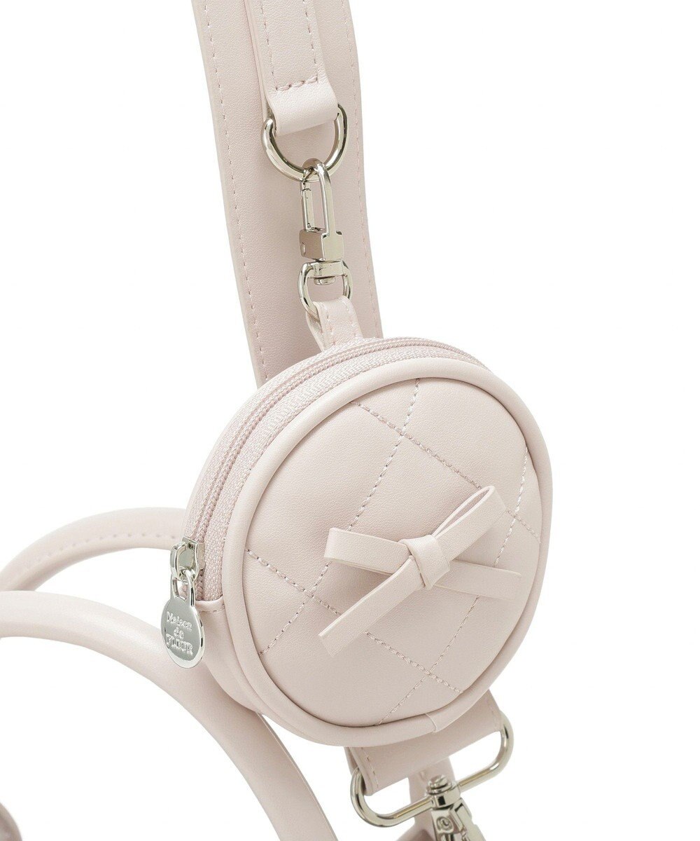 Maison de FLEUR リボンマニアポーチ付きキルティングトート 