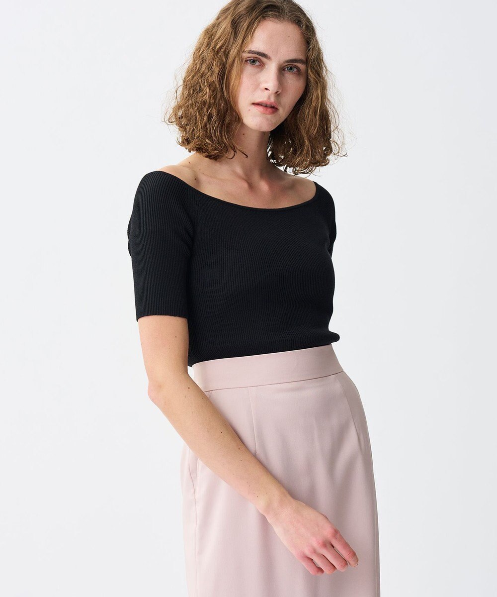 uncrave リネンニット オフショルトップス 