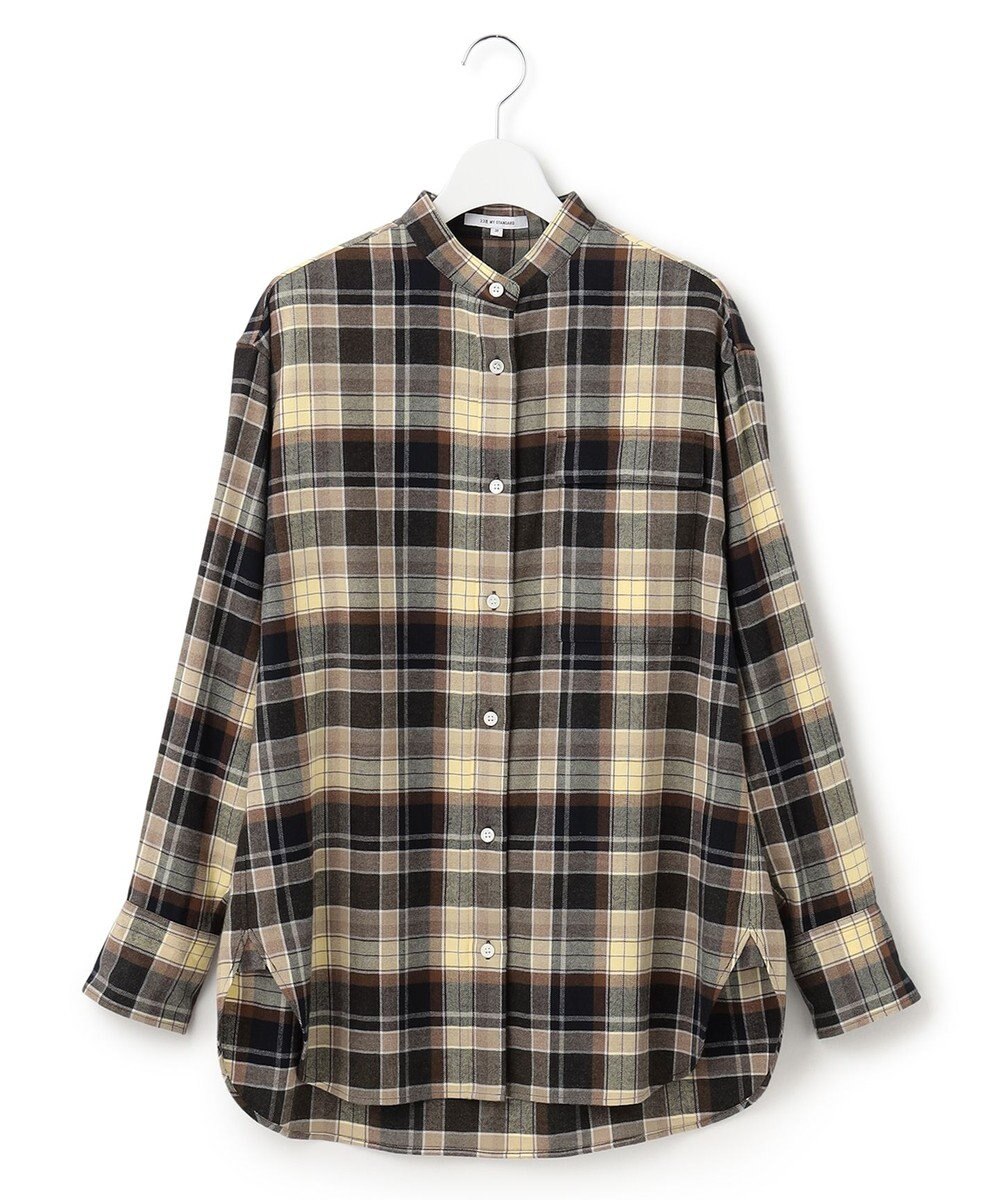 23区 CANCLINI メルトン バンドカラーシャツ 