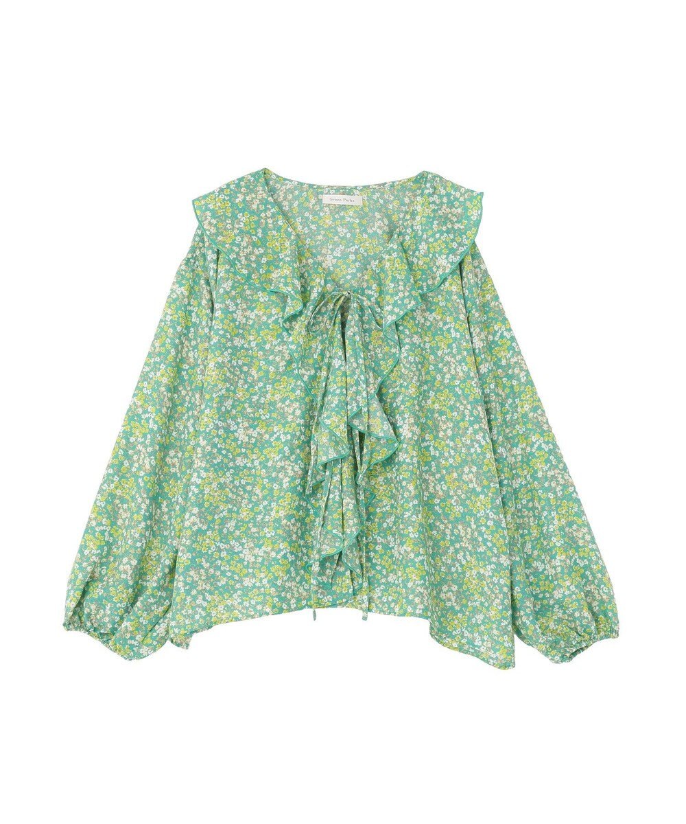 Green Parks 花柄フリルブラウス 