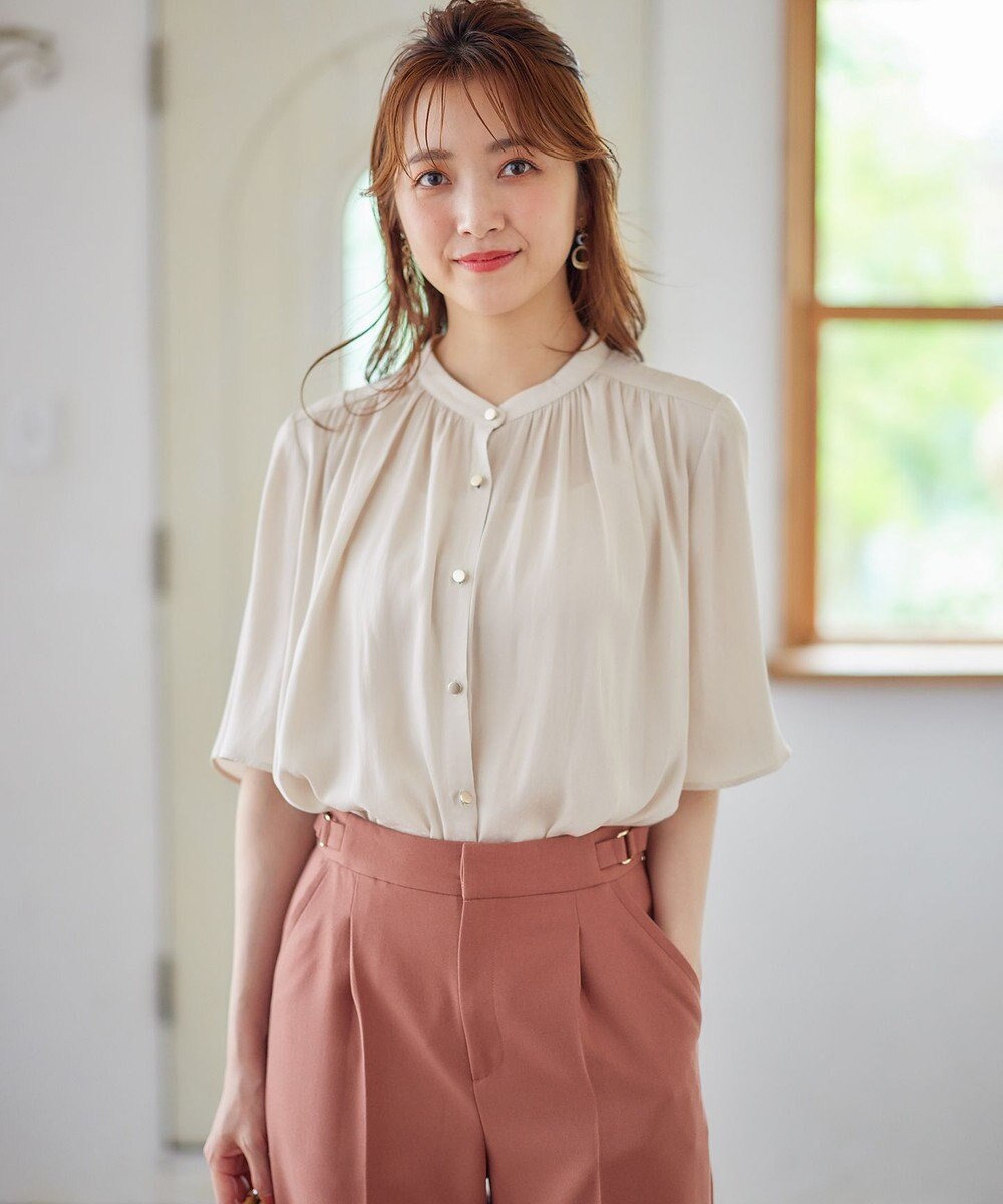 ANY SIS 【洗える】サテンドビー ブラウス 