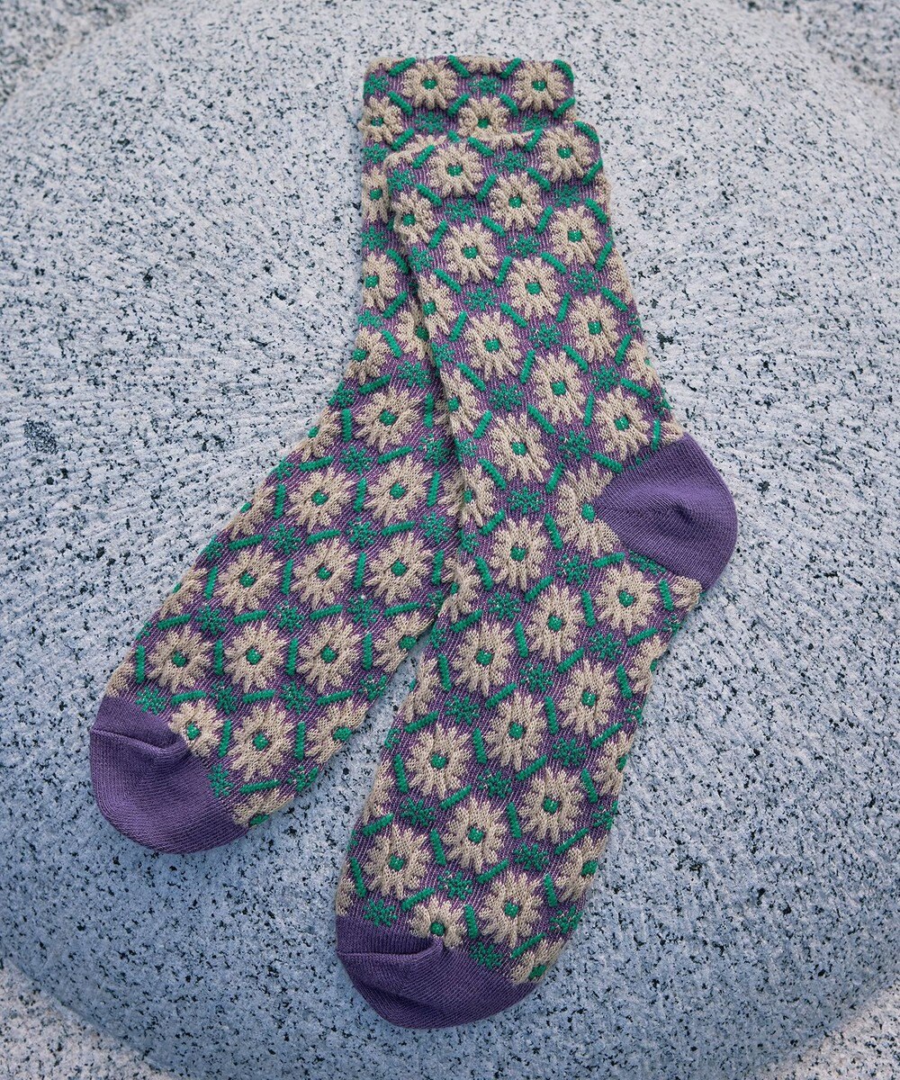 Tiaclasse 花柄ジャガード編みソックス 