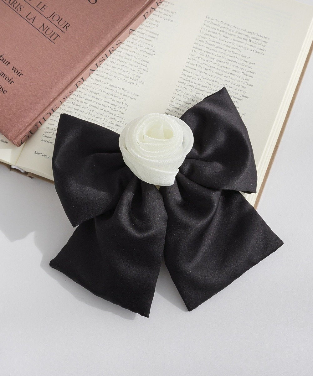 Maison de FLEUR オーガンジーローズビッグリボンバレッタ 