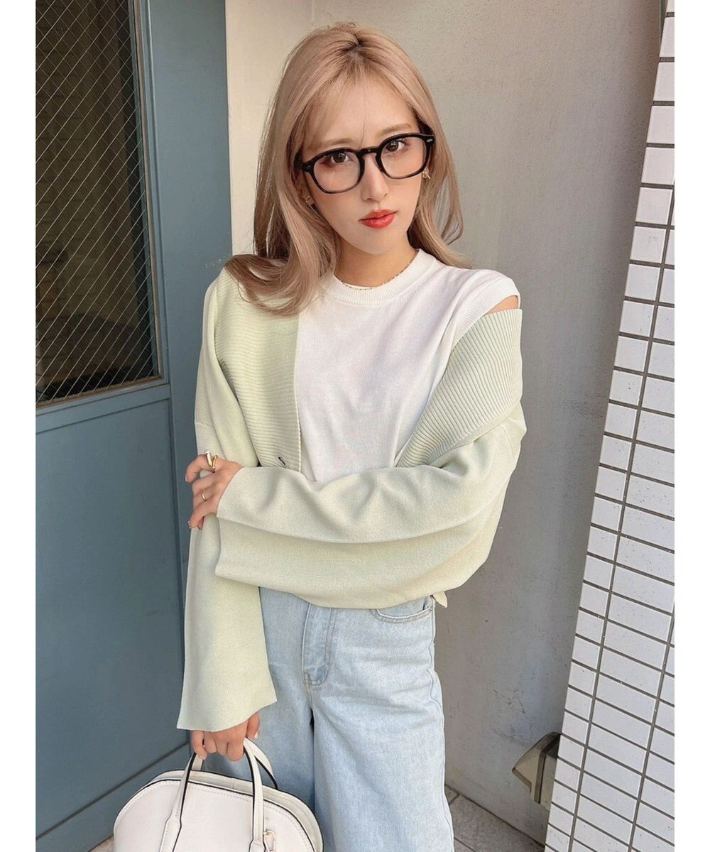 Green Parks ショート丈ミラノリブカーディガン 