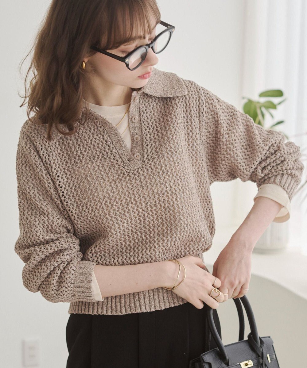 WEGO 【ANGIE VINTAGE】MIXメッシュポロニット 