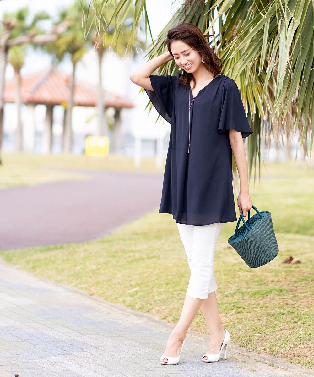 洗える 大人世代の洗練フレアスリーブチュニック Tiaclasse L ファッション通販 公式通販 オンワード クローゼット