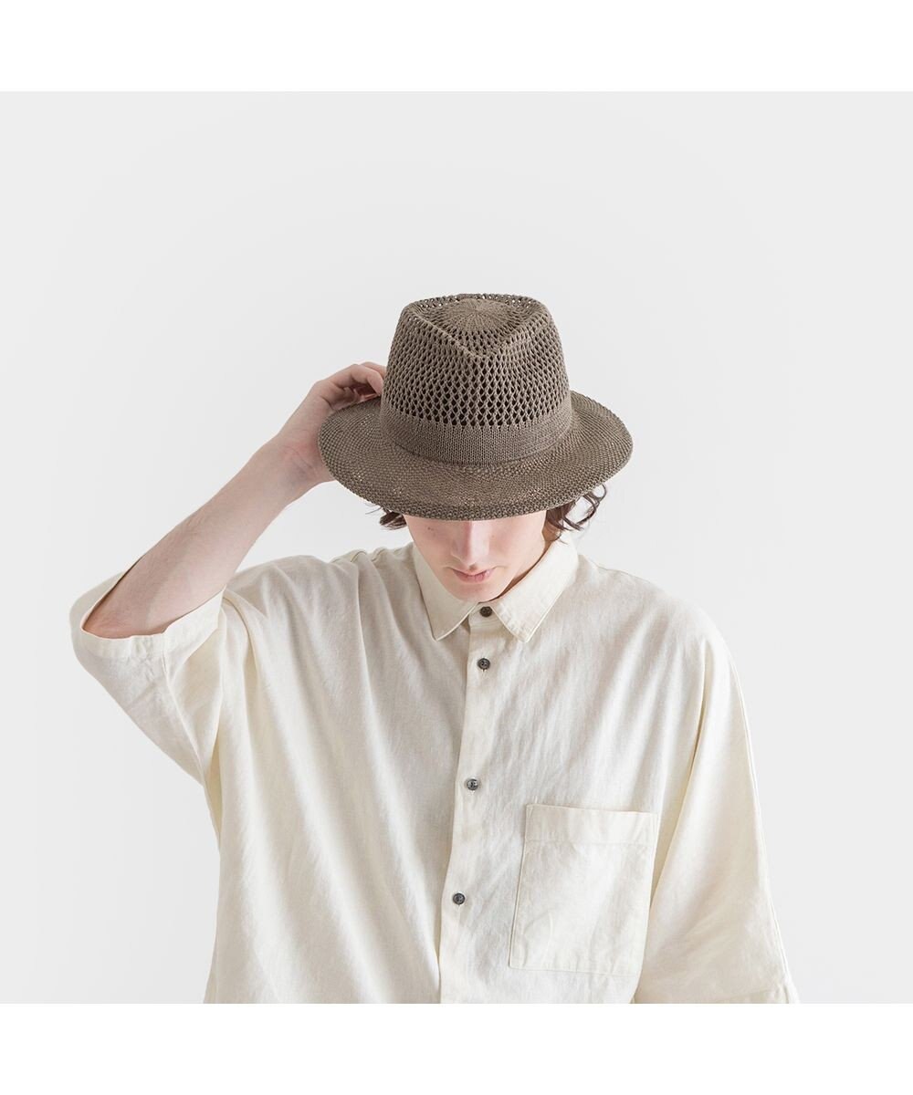 林八百吉商店 Jin no beat shi te cassie　つば広マニッシュネット編みハット 