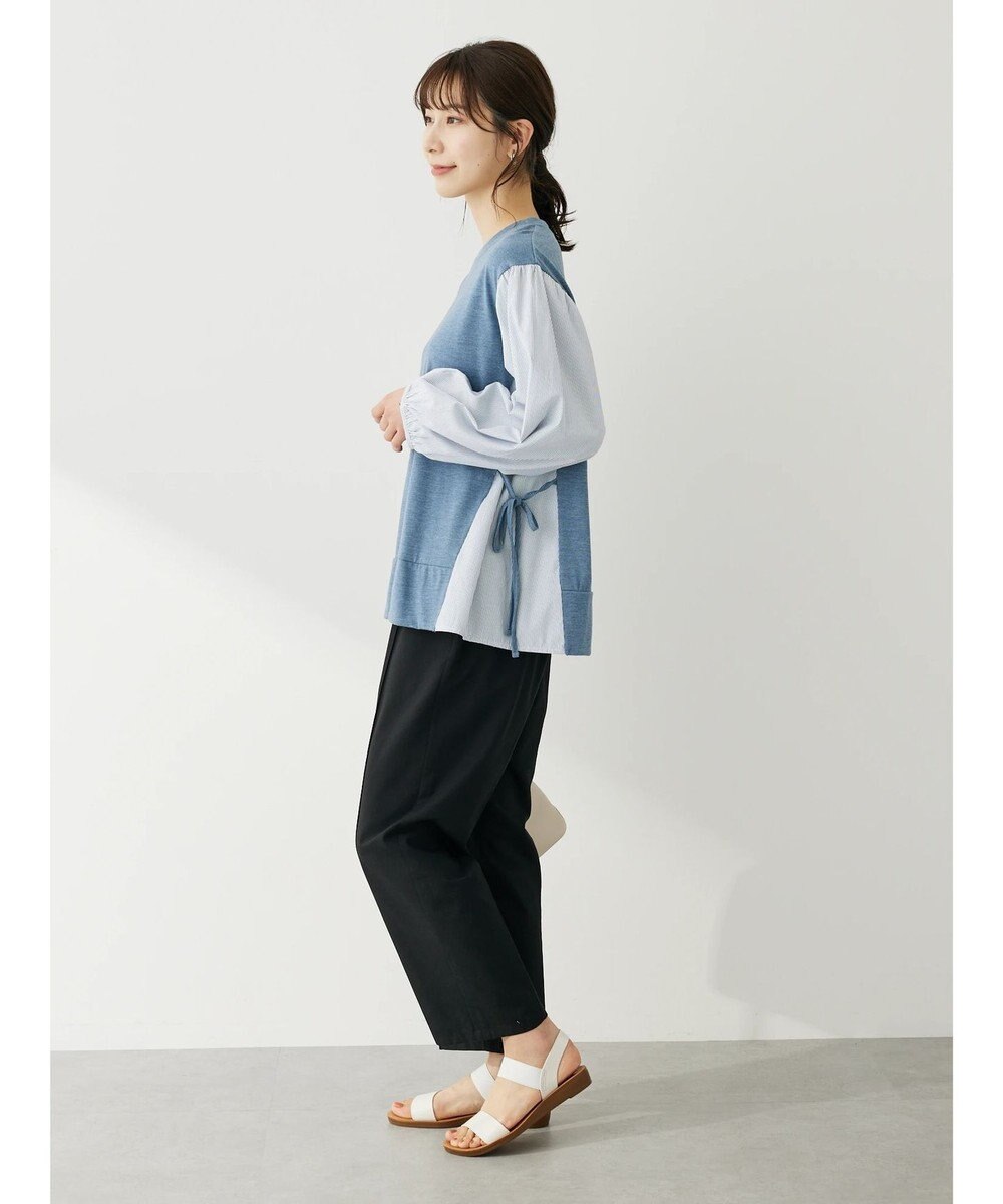 Green Parks 綿麻混イージーテーパードパンツ 