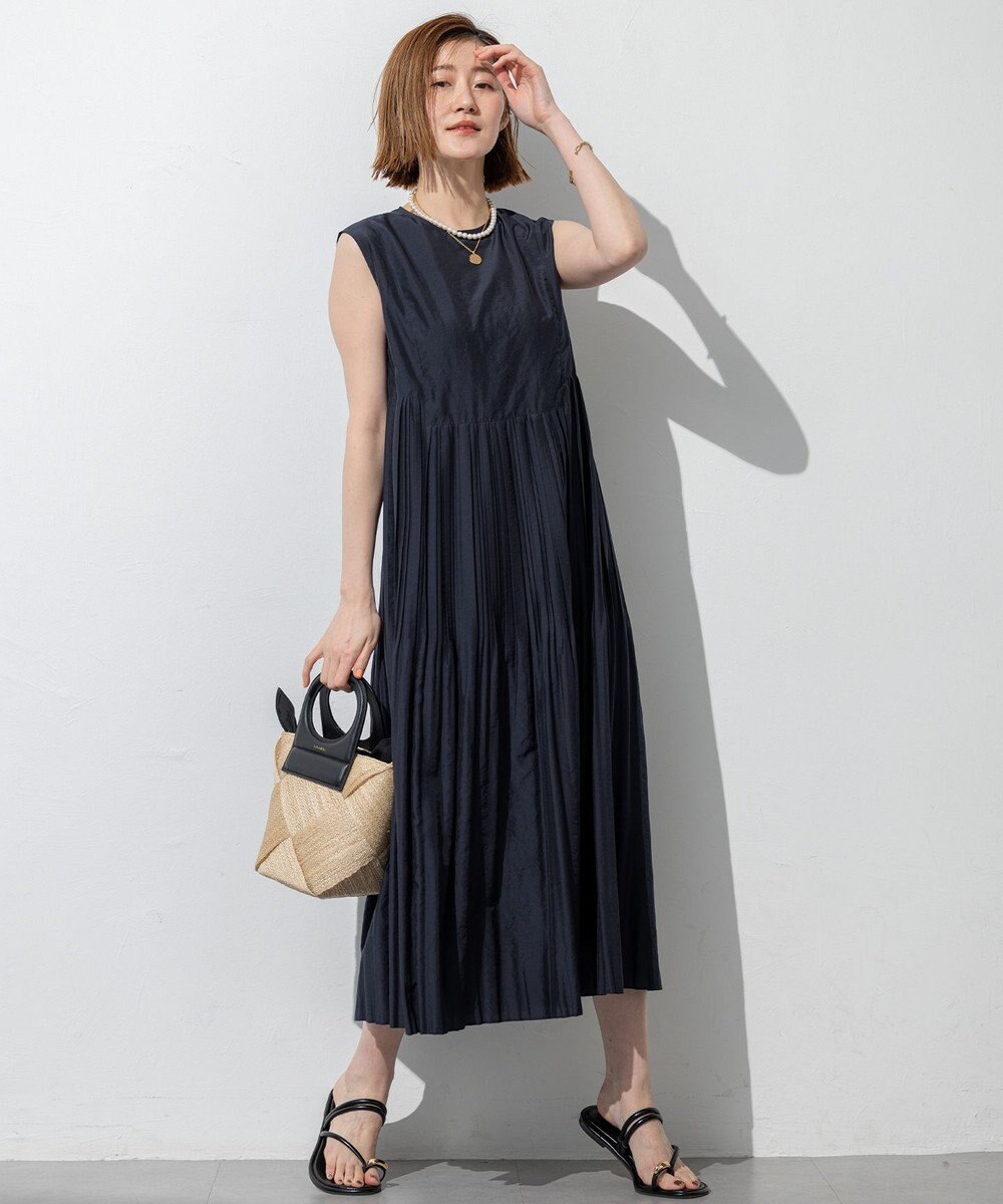 23区 【洗える】プリーツコンビ ワンピース 
