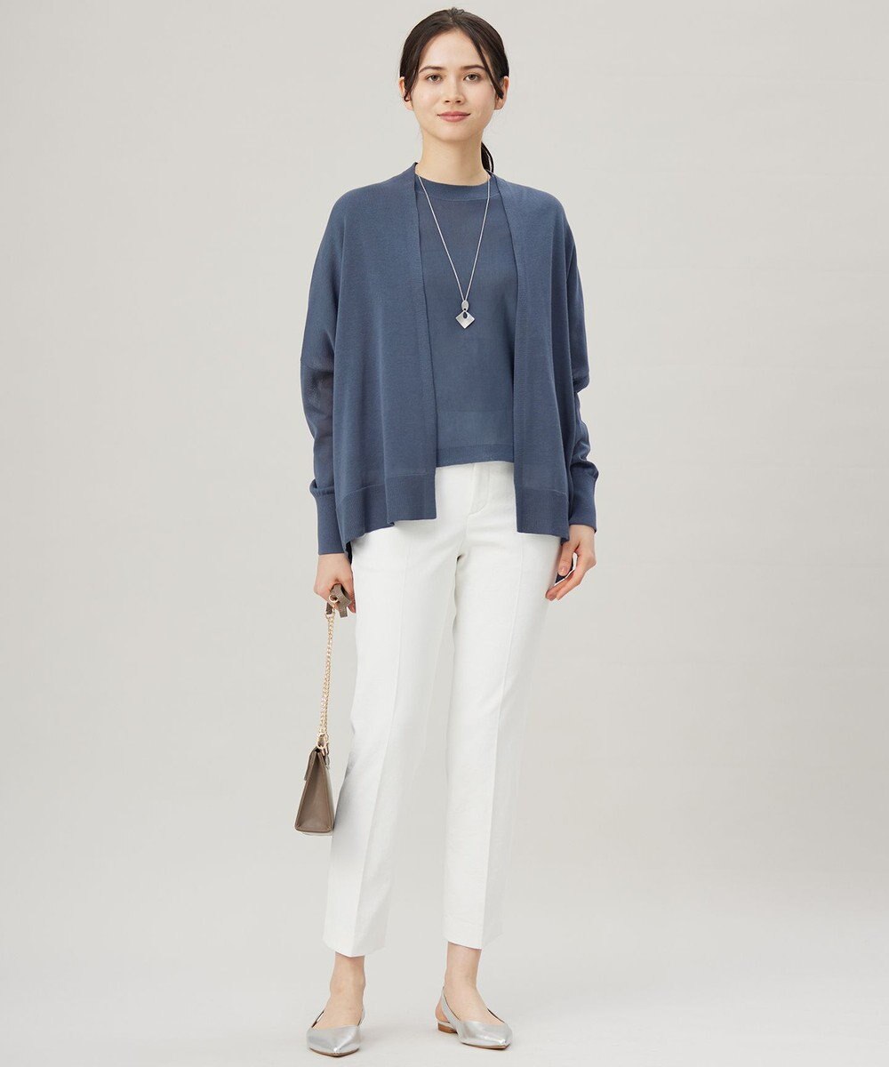 自由区 【アンサンブル対応・洗える】ドライシアーファインゲージクロップド丈 ニット 