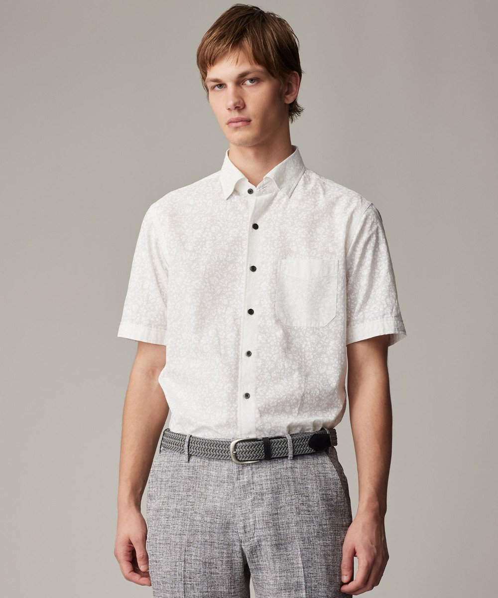 JOSEPH ABBOUD 【サスティナブル】コットンリヨセルリネンフラワープリント シャツ 