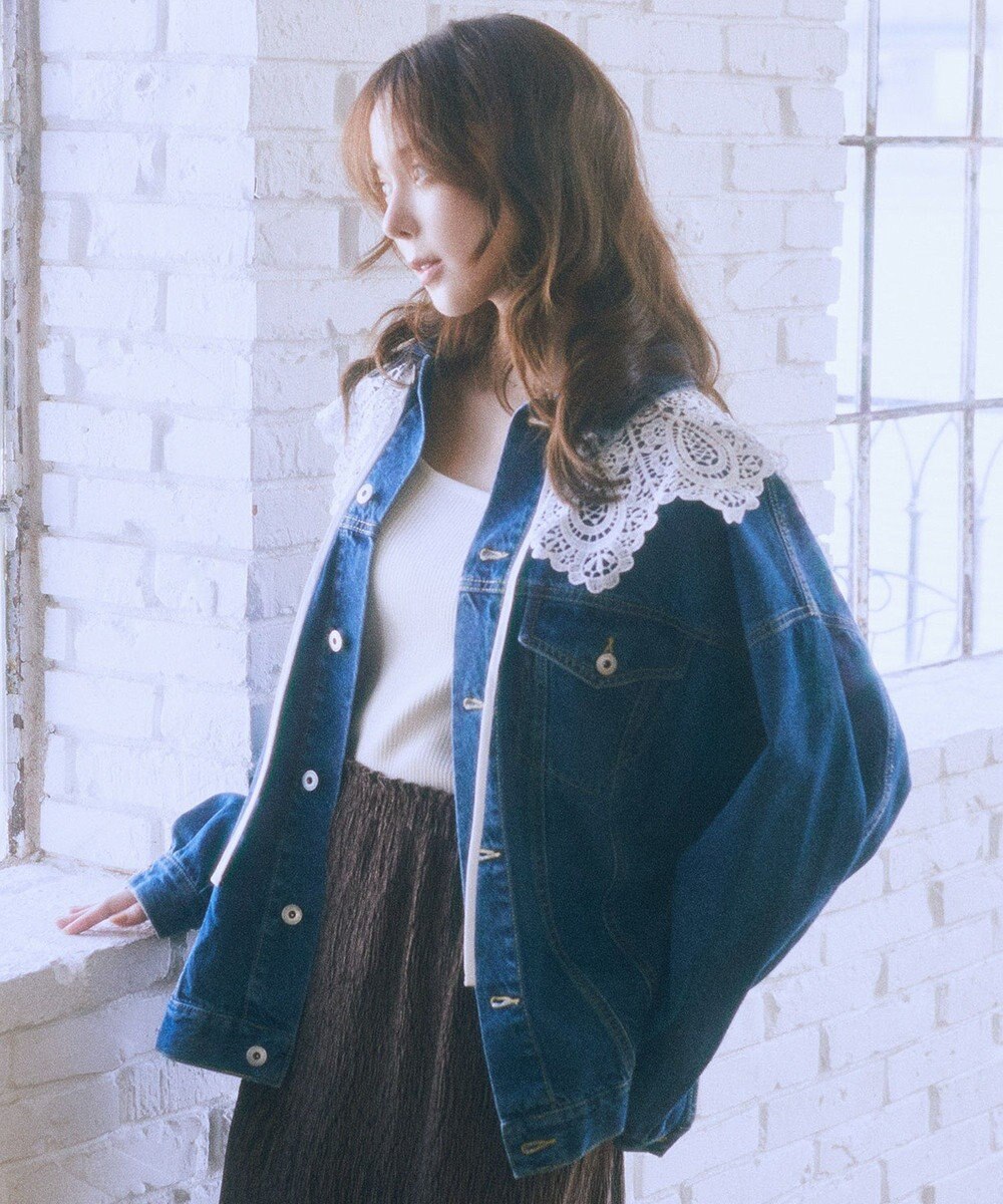 earth music&ecology スカラップレース付け襟 