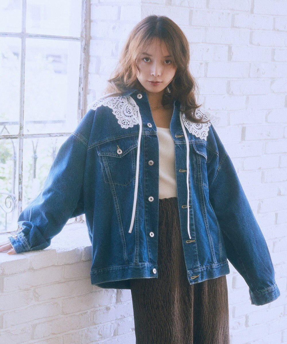 earth music&ecology スカラップレース付け襟 