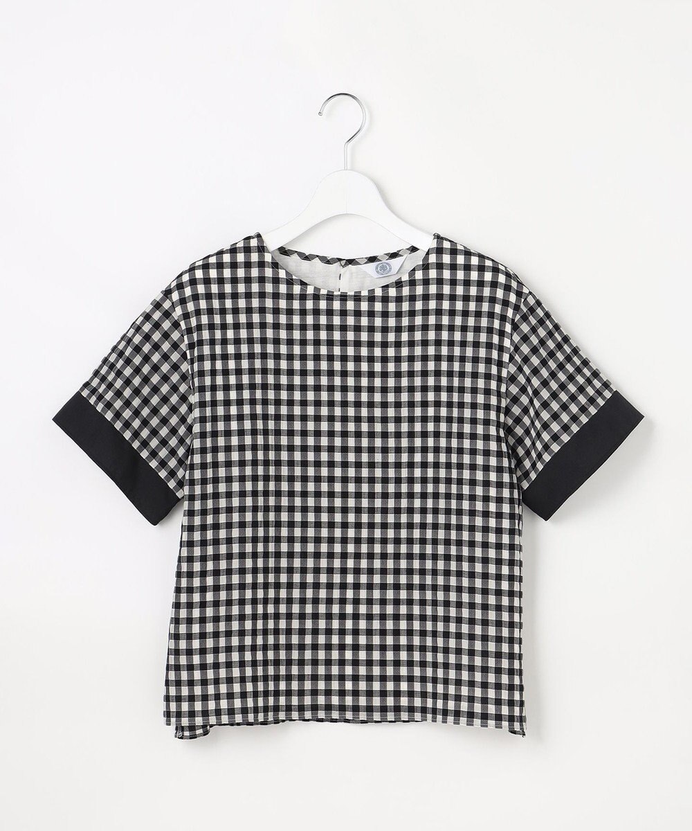 J.PRESS LADIES 【一枚で着映え】シアーギンガム クルーネック カットソー 