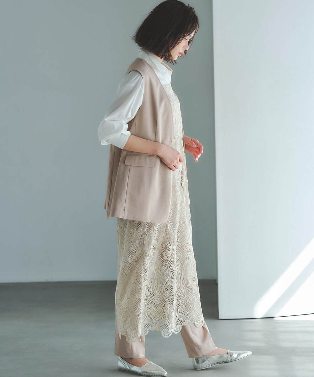 23区 アイアスマットストレッチ ノーカラージレ 