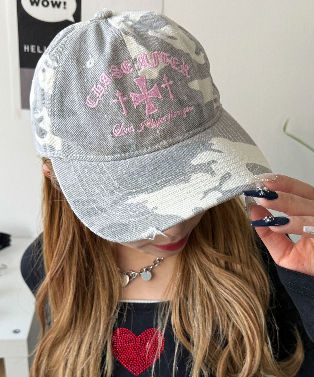 WEGO クロス刺繍カモフラキャップ 