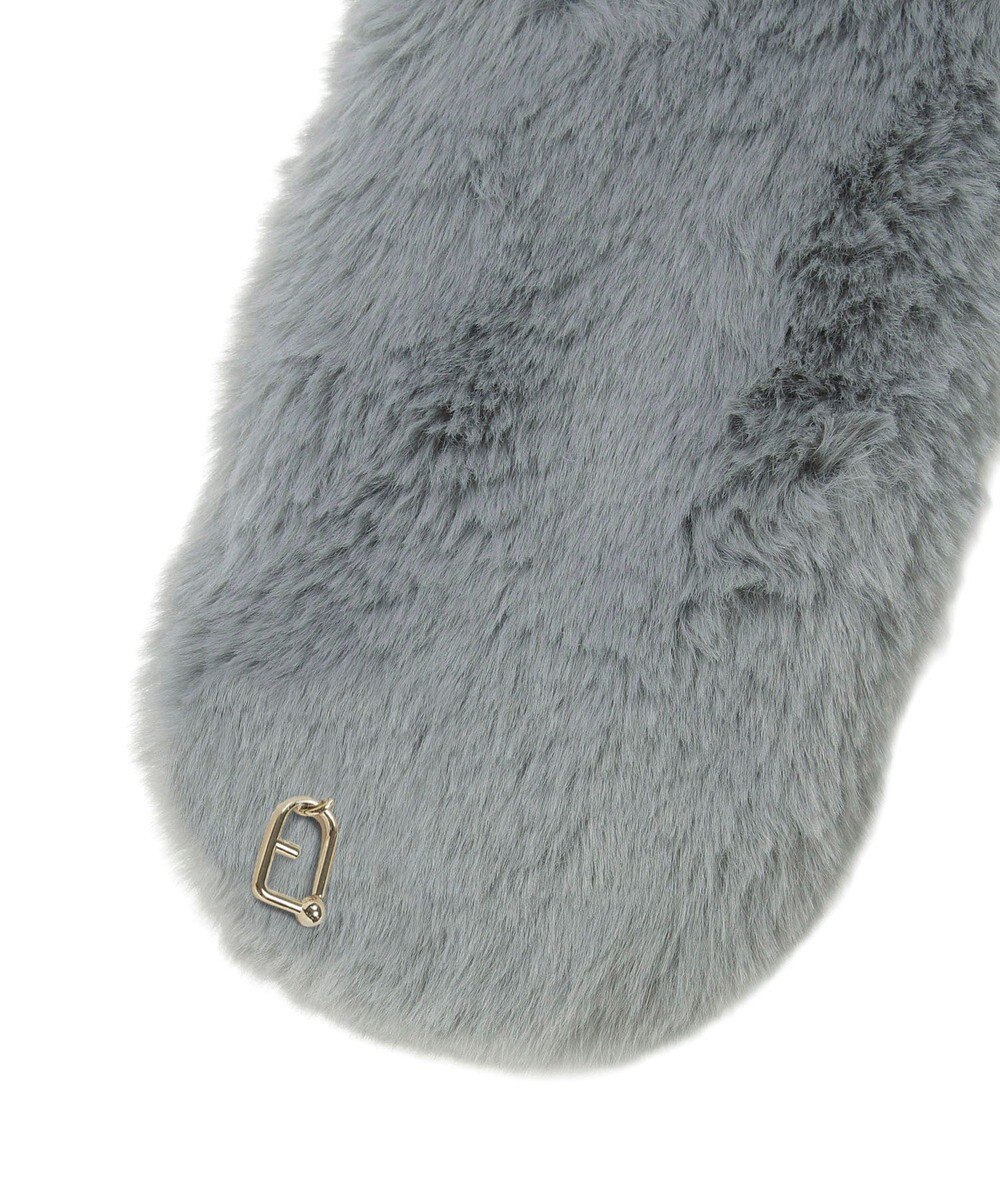 MOONBAT FURLA（フルラ）プチリボンマフラー  アーチロゴ フェイクファー 