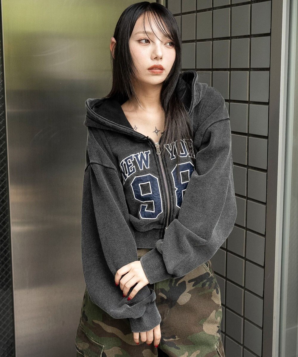 WEGO グラフィックショートZIPパーカー 