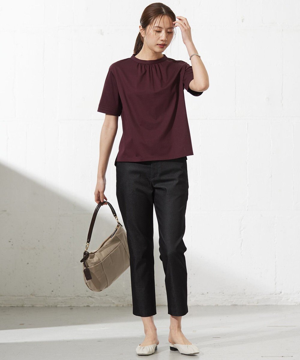 J.PRESS LADIES L 【接触冷感】プレーティングジャージー モックネック カットソー 