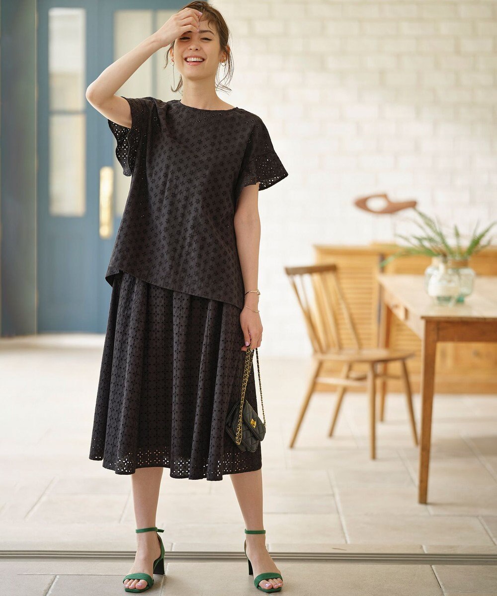 組曲 S 【WEB限定】エンブロイダリーレース フレアスカート 