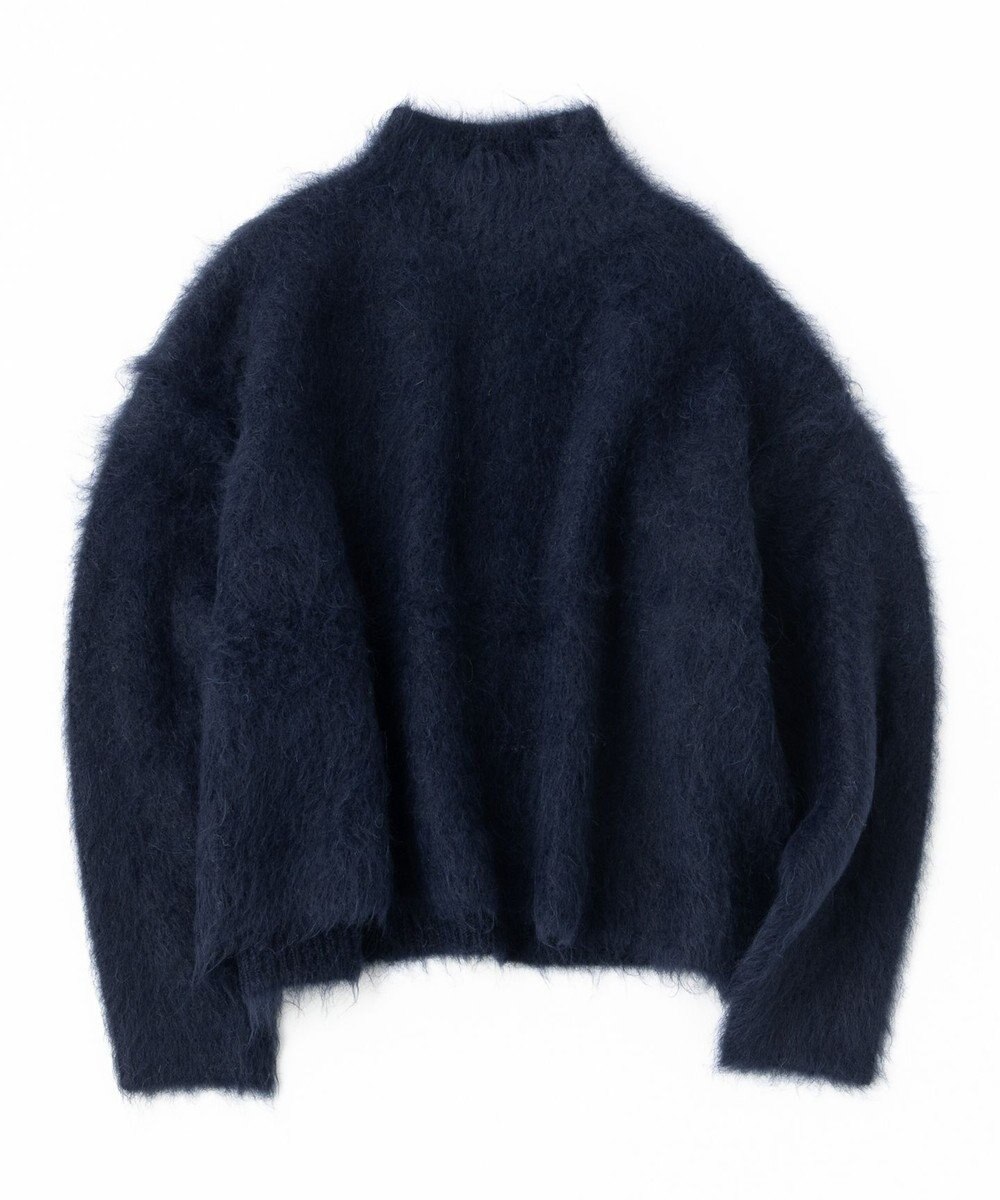 UNFILO 【洗える】アルパカシャギー ハイネッククロップドニット 