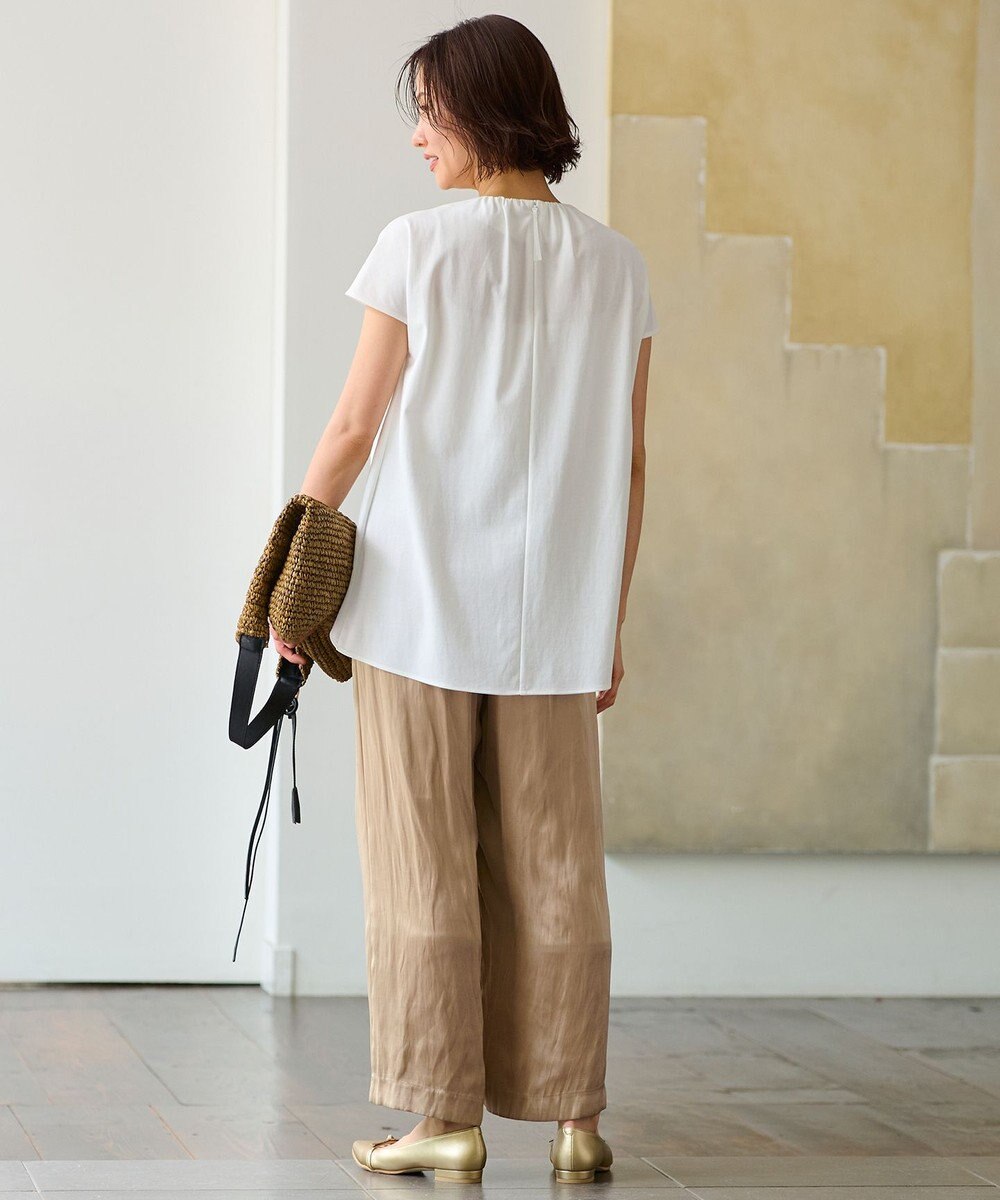 自由区 【洗える・XSサイズあり】ハイツイストポンチフロントタック カットソー 