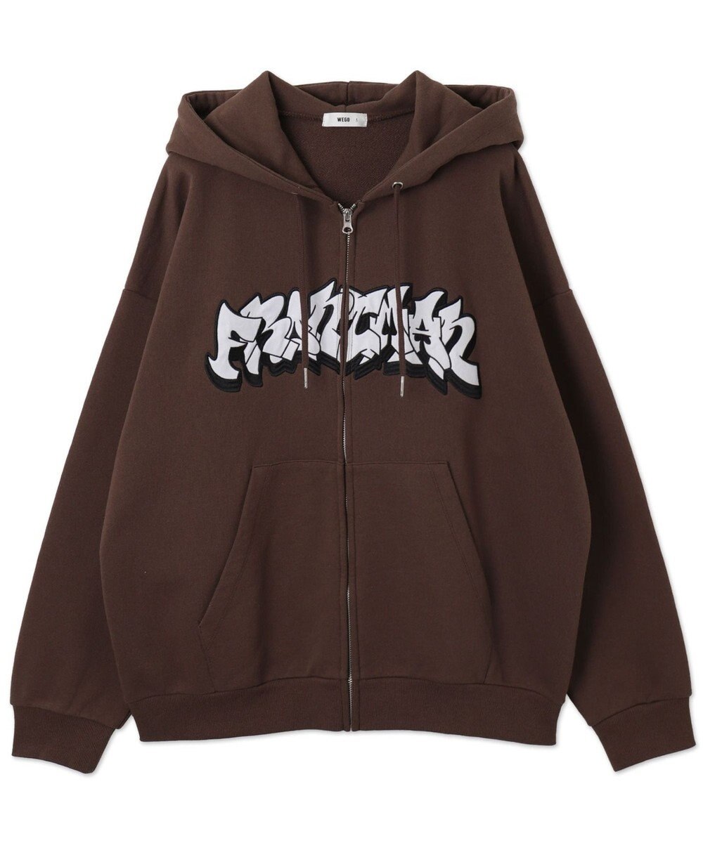 WEGO 【ユニセックス着用ITEM】ワッペンロゴZIPパーカー 