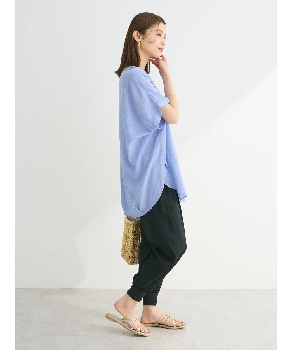 Green Parks リネンレーヨン前立てブラウス 