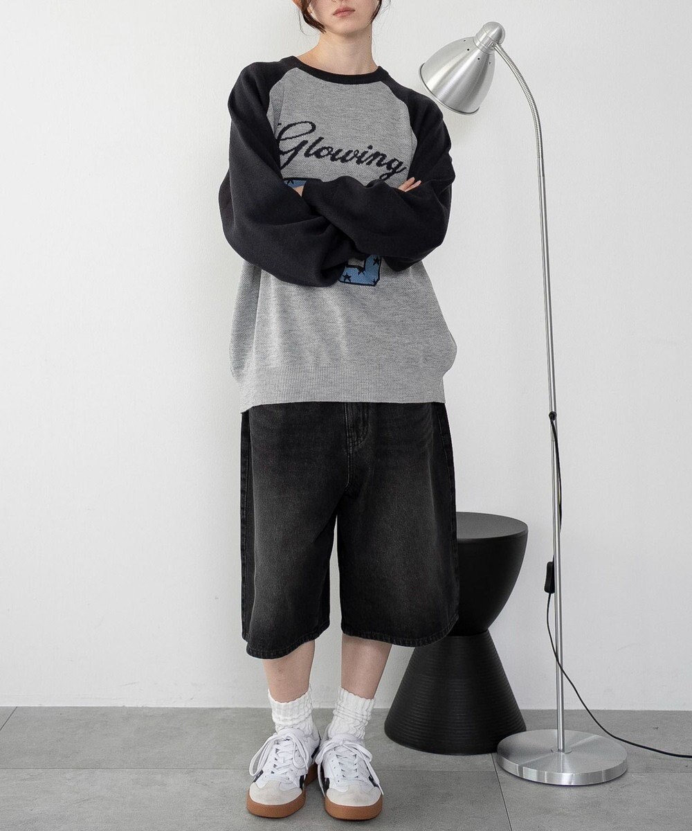 WEGO 【洗える】グラフィックニットBIGプルオーバー 