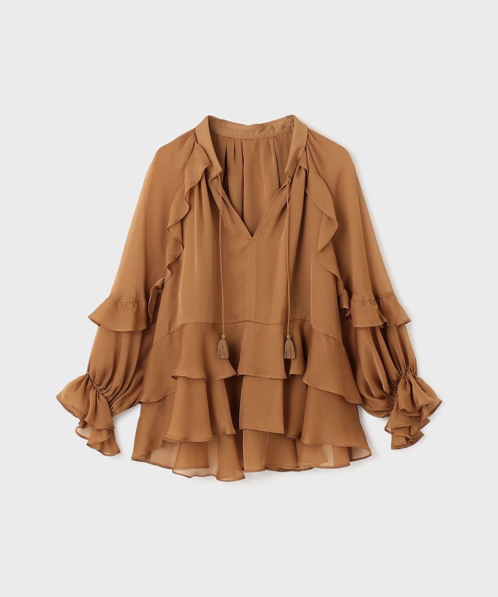 GRACE CONTINENTAL シフォンフレアブラウス 