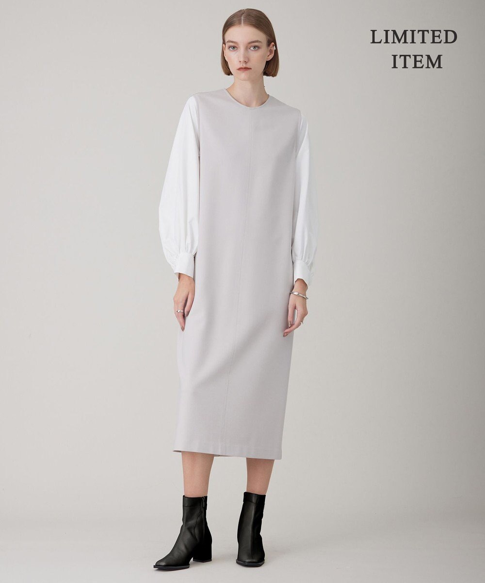 ICB L 【WEB限定・洗える】ストレッチポンチ ドッキングワンピース 