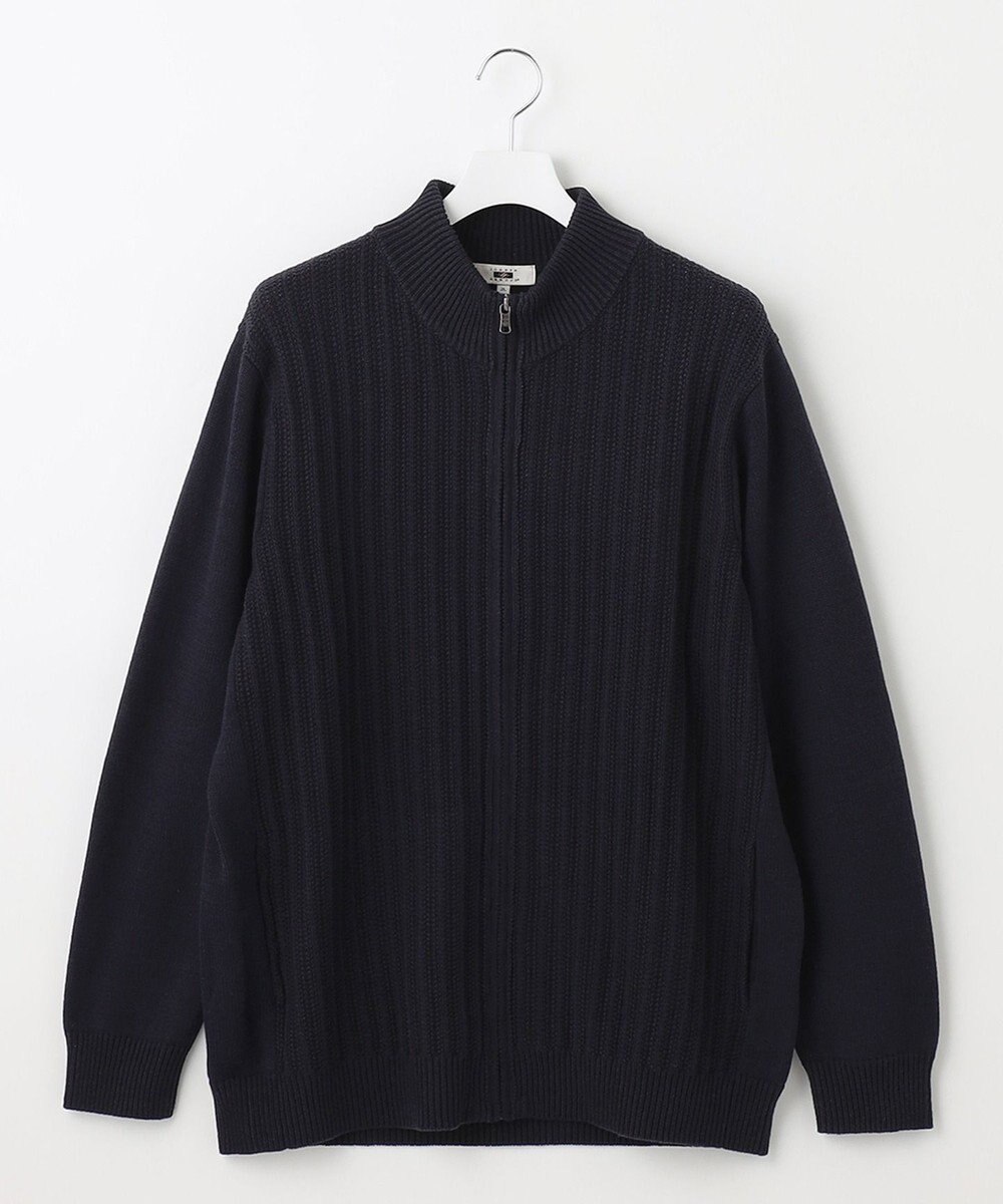 JOSEPH ABBOUD 【キングサイズ・イージーケア】コットンバルキーニットブルゾン 