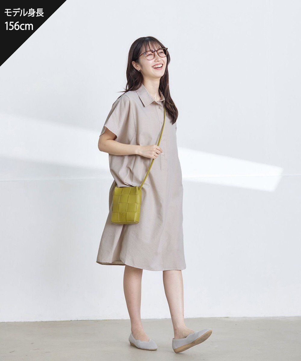 Tiaclasse 【洗える】フレンチスリーブリネンチュニックシャツ 