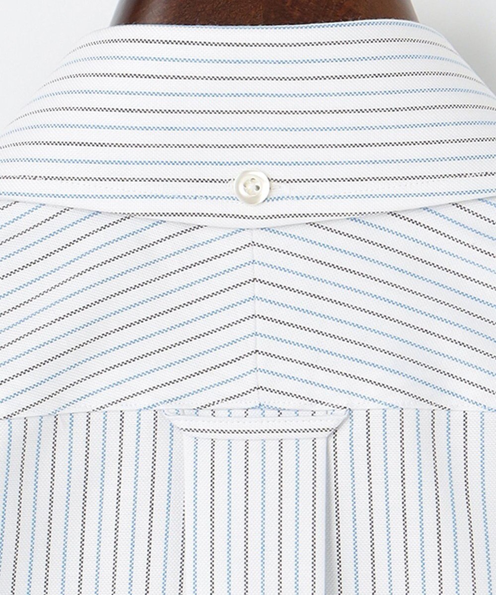 J.PRESS MEN 【PREMIUM PLEATS / 形態安定】ターコイズストライプ 半袖シャツ / B.D. 