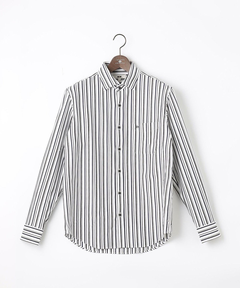 JOSEPH ABBOUD 【ストレッチで快適な着心地・イージーケア】ランダムストライプ ジャージー シャツ 