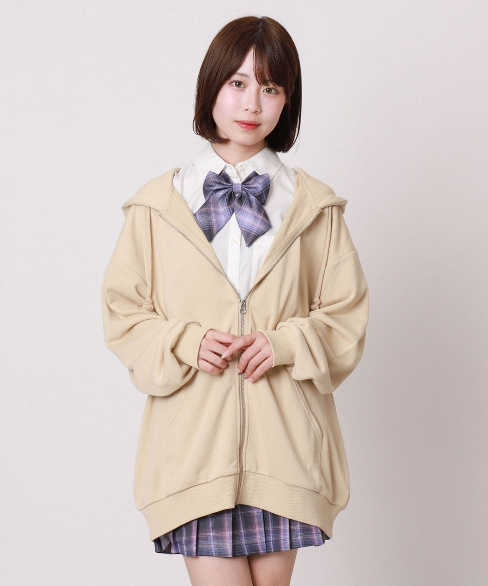 WEGO 【SCHOOLITEM】ルーズフィットZIPパーカー 