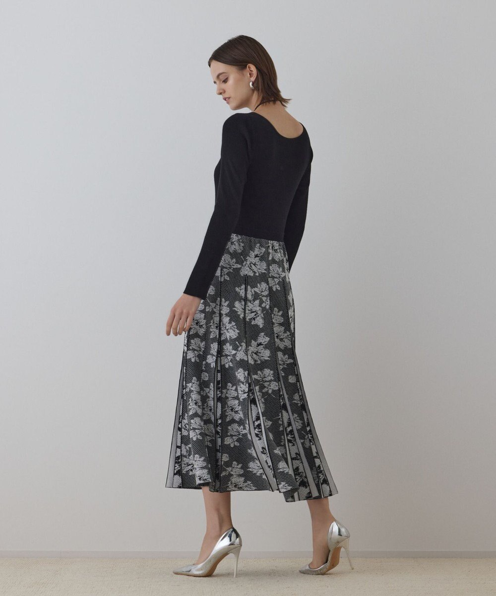 GRACE CONTINENTAL ラメモールニットジャガードワンピース 