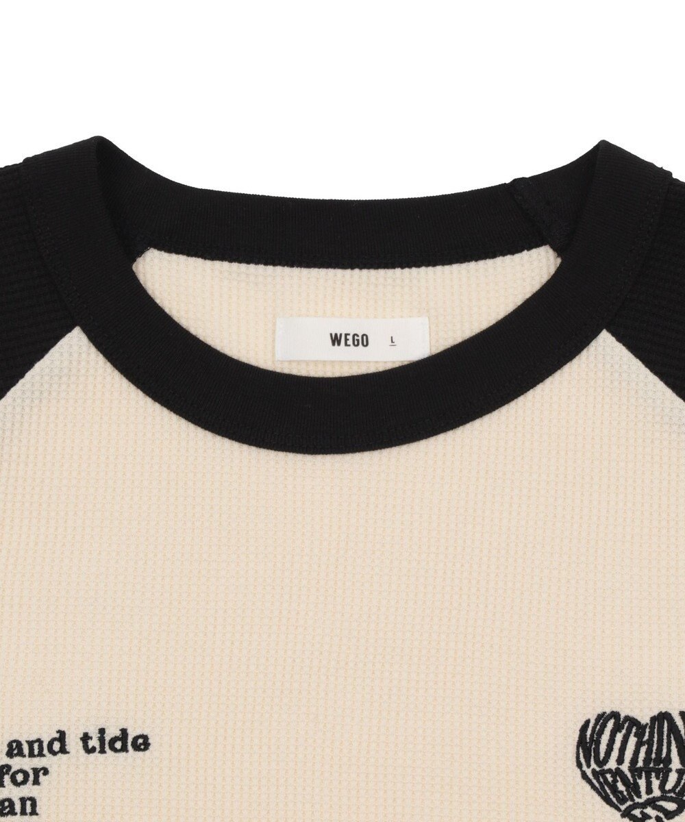 WEGO 【ユニセックス着用ITEM/MLサイズ展開】ワッフルラグランT（SS） 