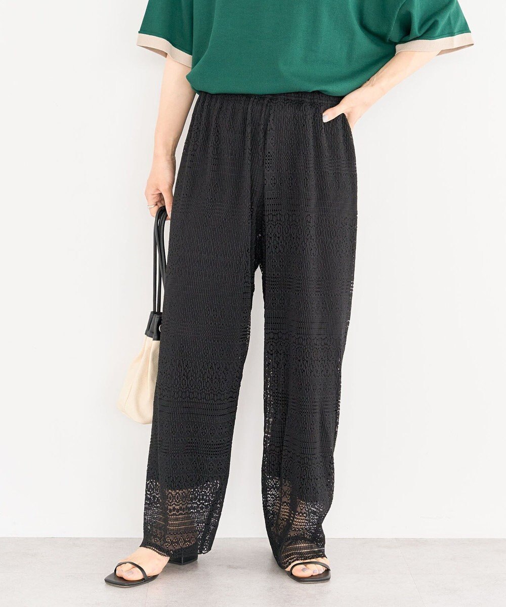 Green Parks レースプリーツパンツ 