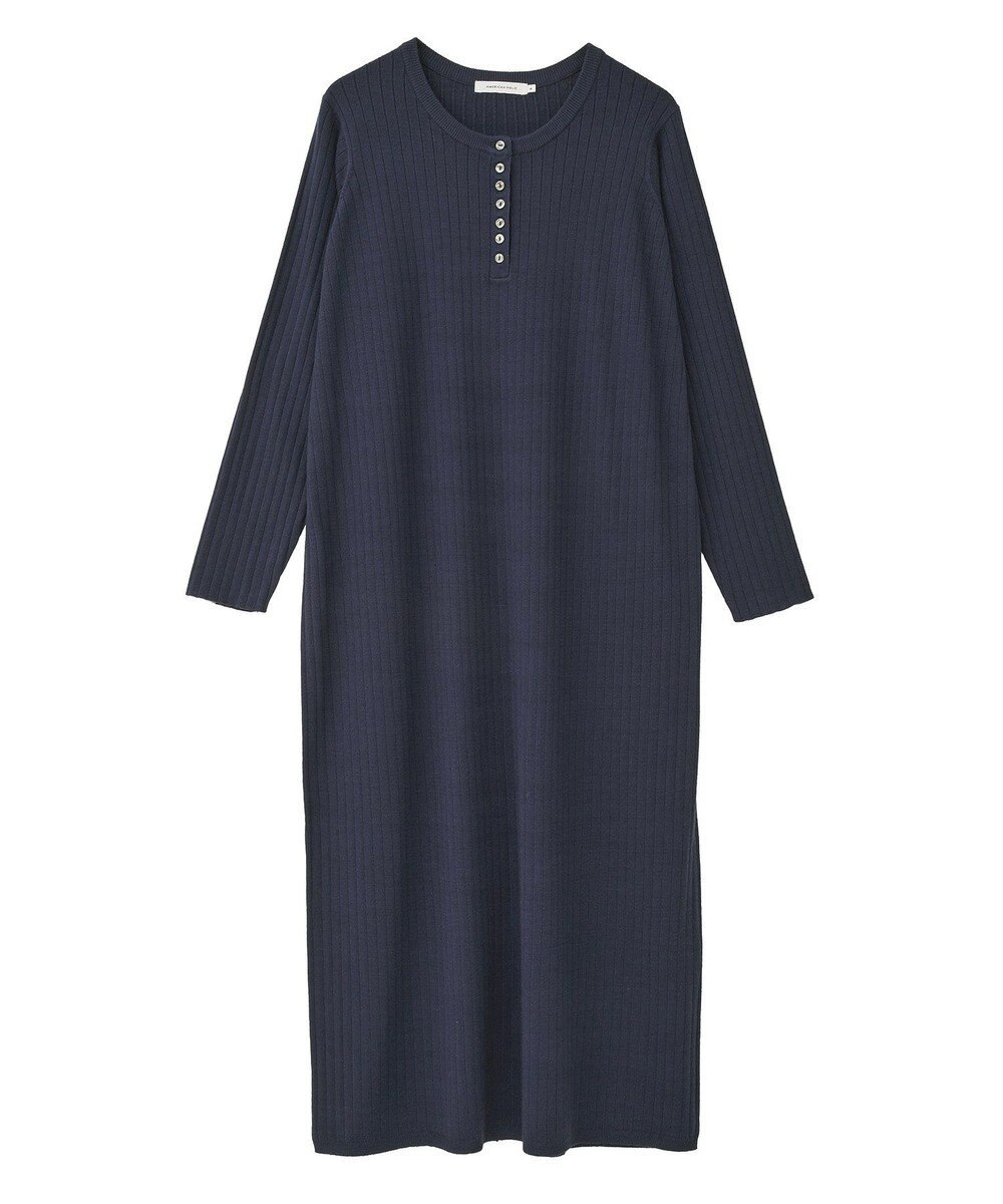 AMERICAN HOLIC バイパチリブヘンリーニットワンピース 