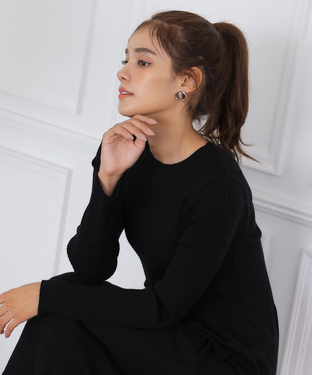 Tiaclasse 【2点セット】ケーブルトップス＆ニットワンピースセット 