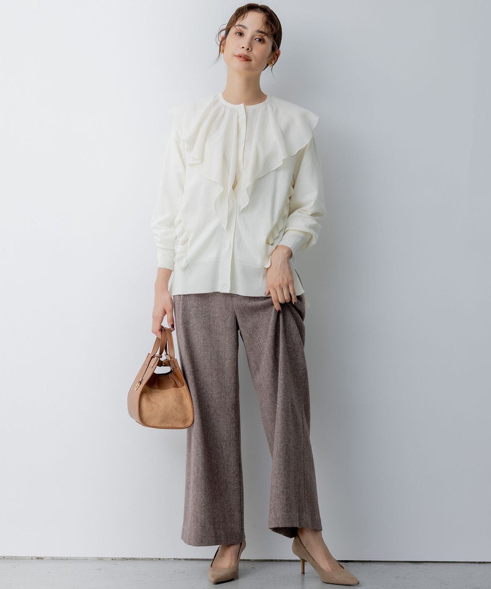 組曲 S ネコアシツィード ワイドパンツ 