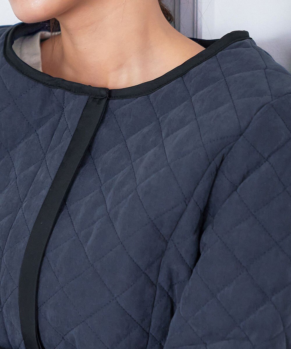 Tiaclasse ピーチスキン2wayキルティングロングコート 