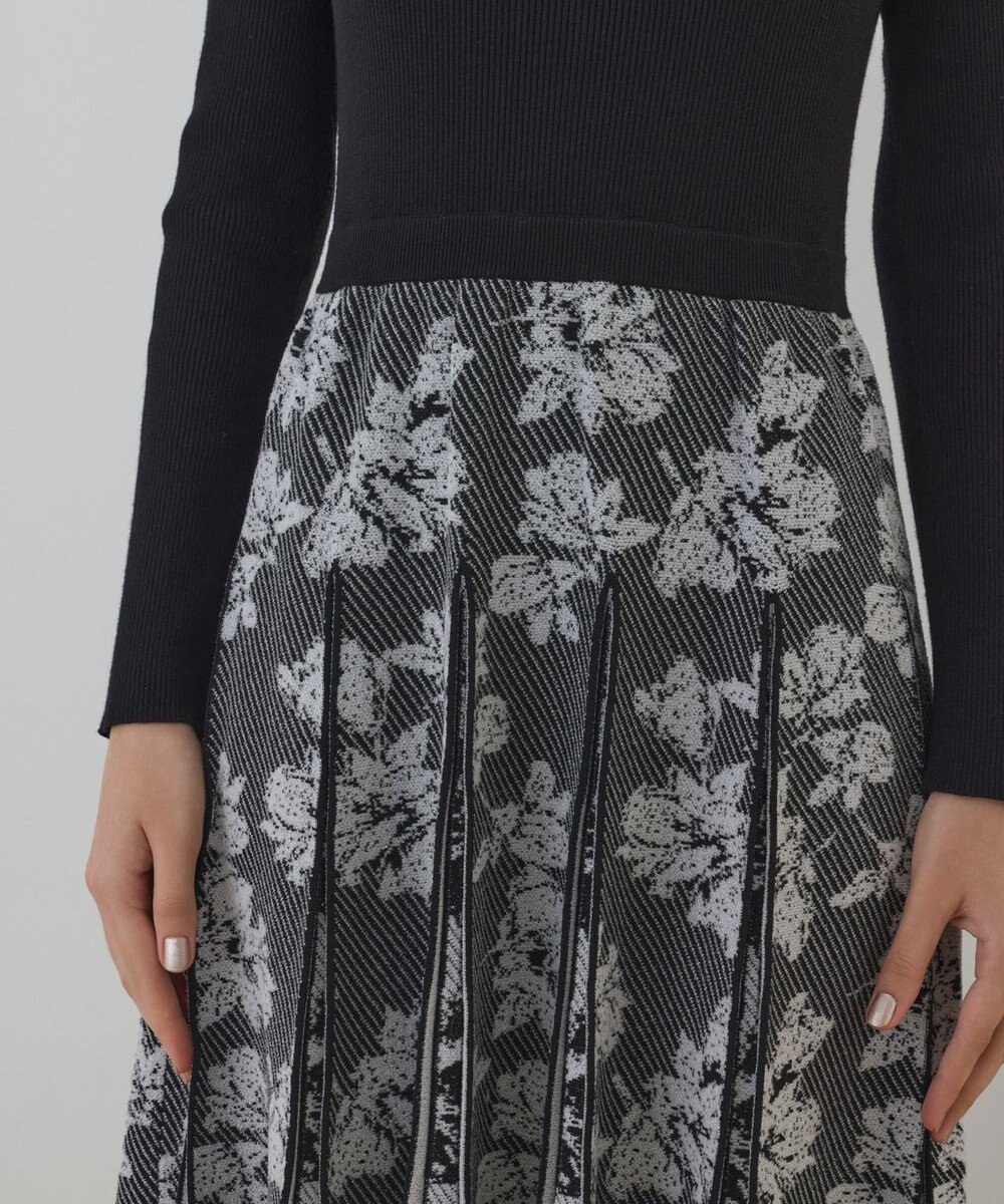 GRACE CONTINENTAL ラメモールニットジャガードワンピース 